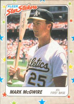 1988 Fleer Sticker Baseball Cards        056      Mark McGwire